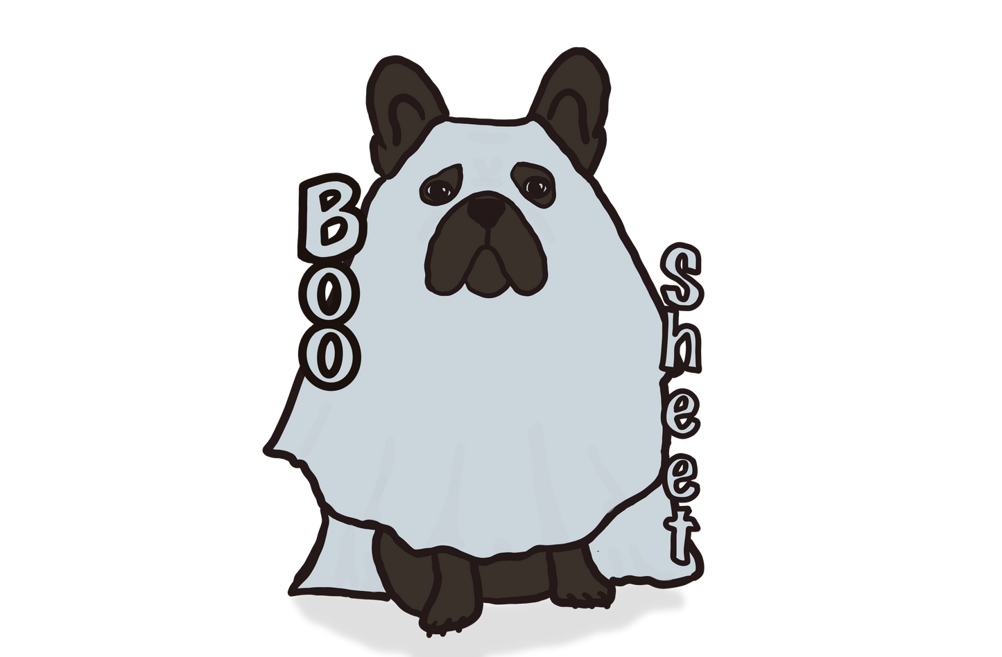 Boo-Sheet Frenchie Sticker