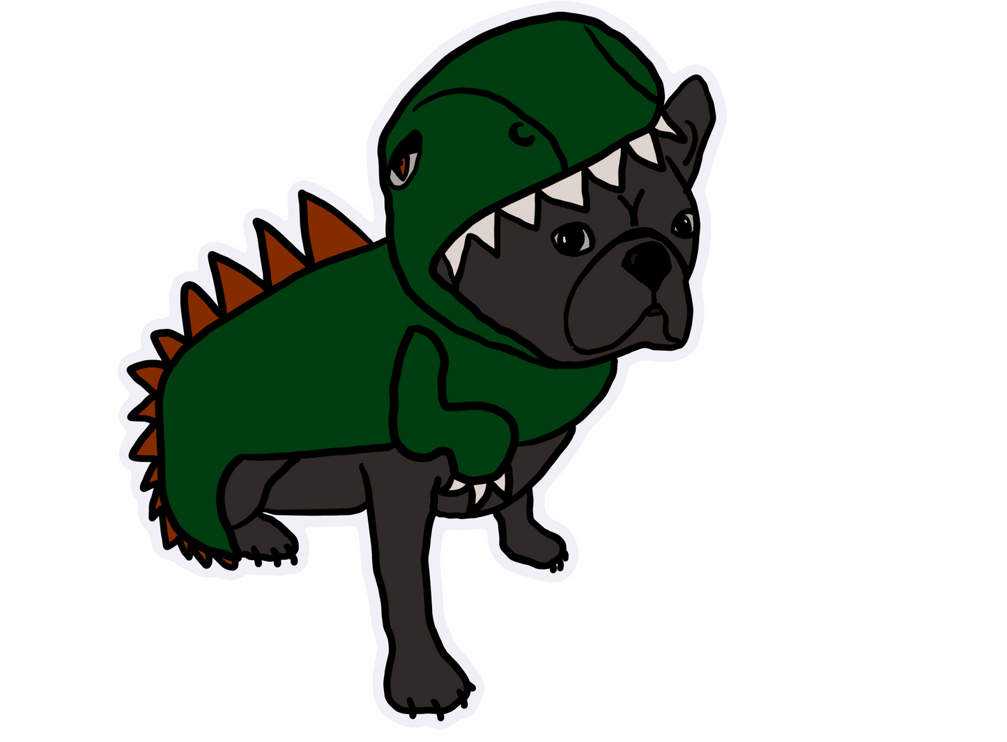 Frenchie-saurus Sticker