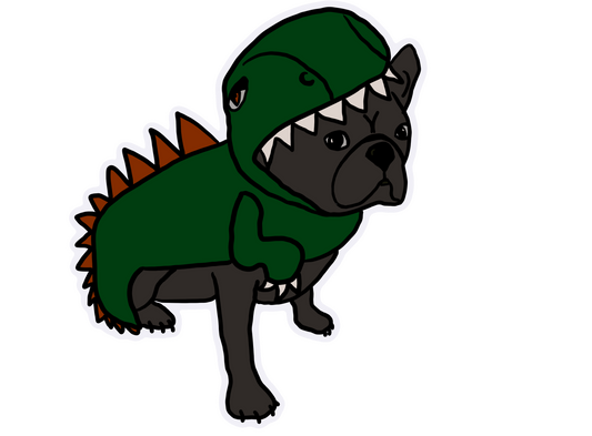 Frenchie-saurus Sticker