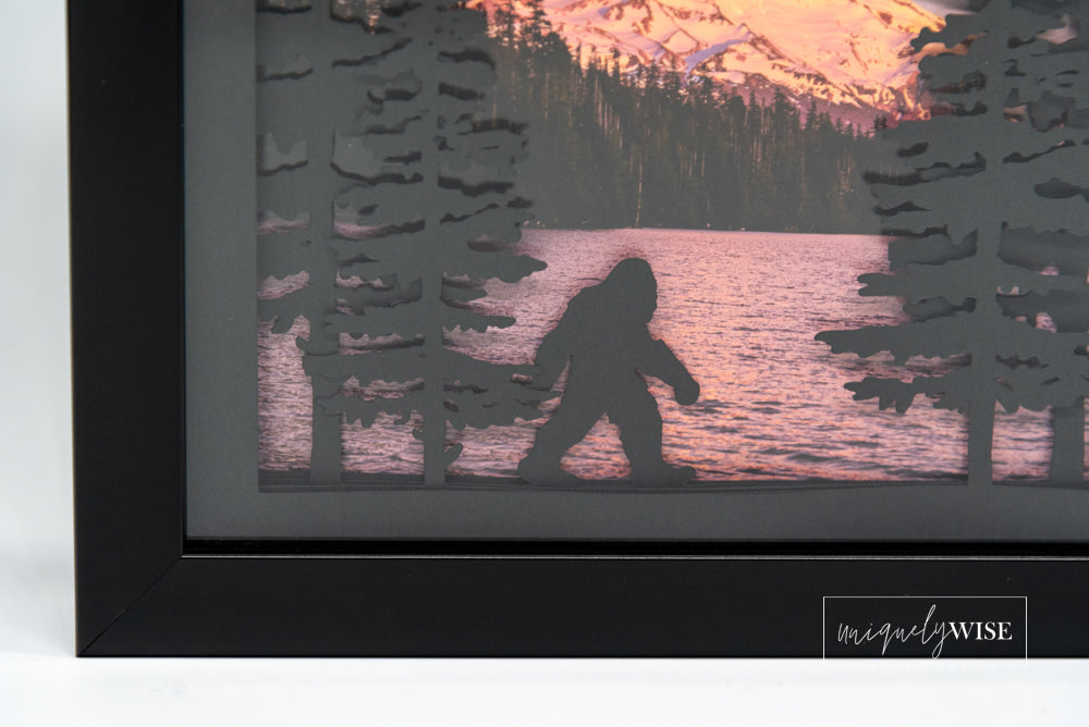 Lost Lake Sasquatch Shadow Box Art Print