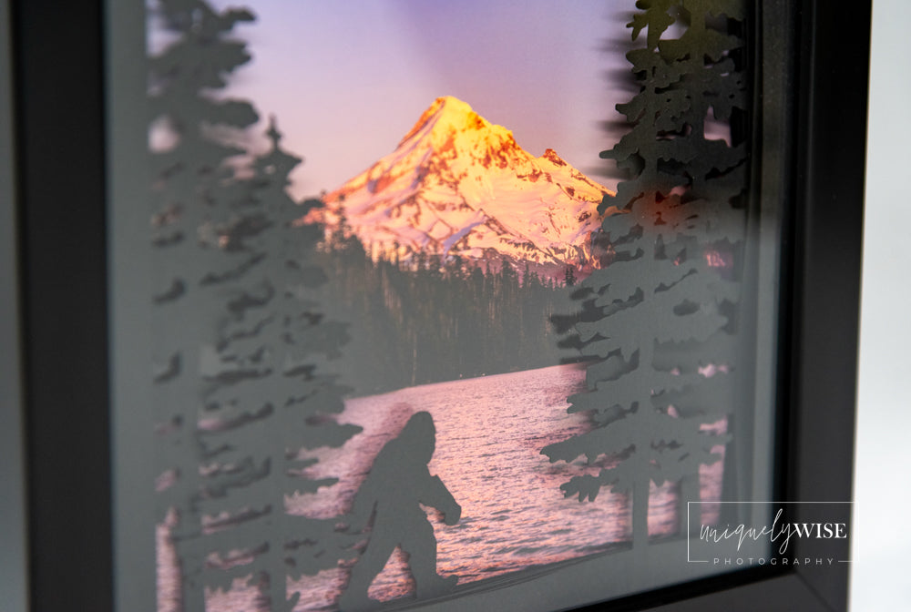 Lost Lake Sasquatch Shadow Box Art Print