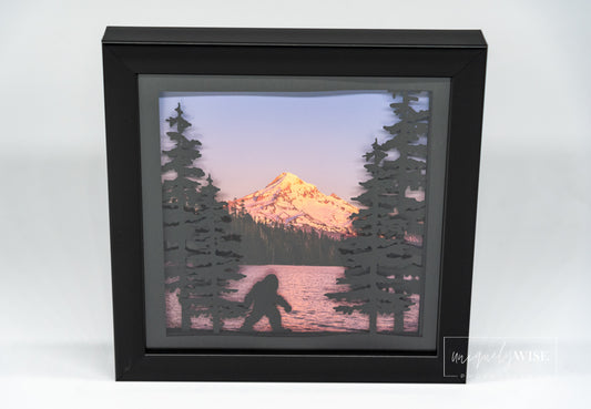 Lost Lake Sasquatch Shadow Box Art Print