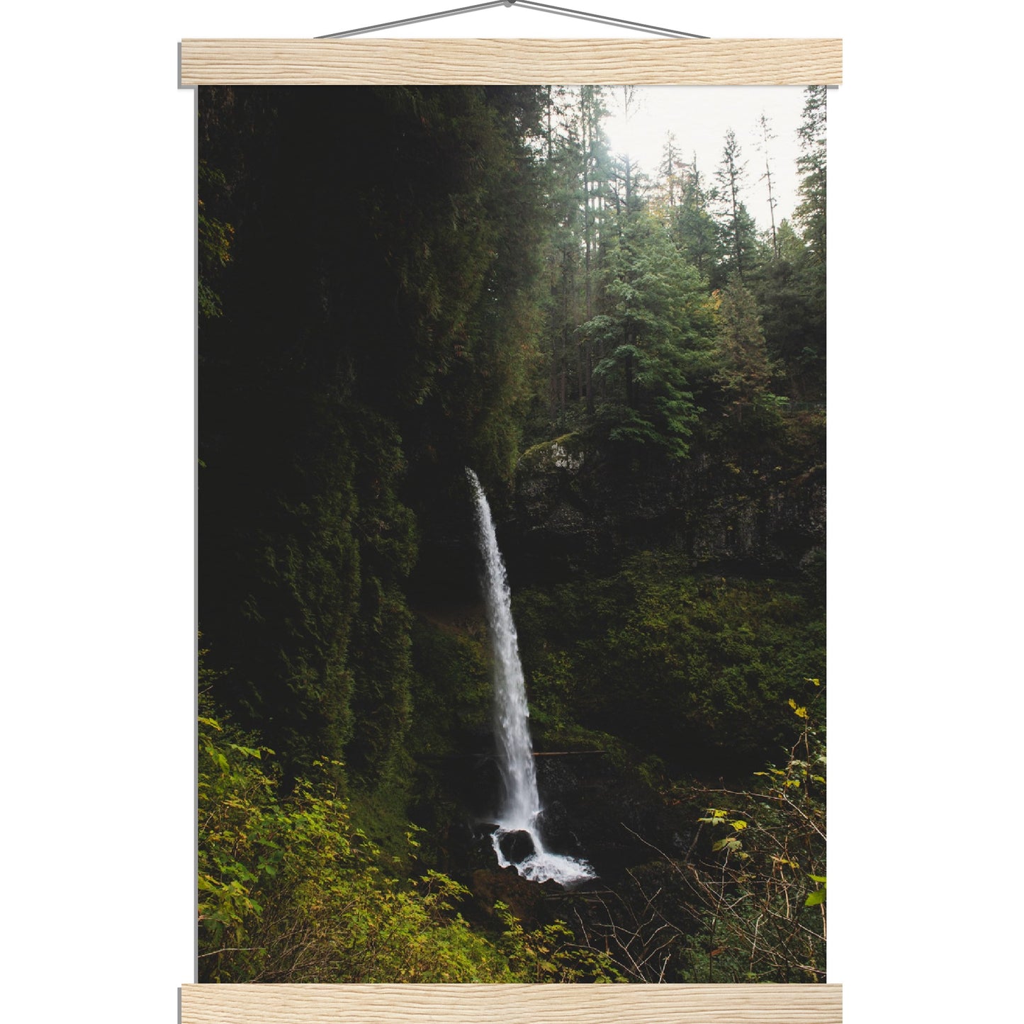 Moody Waterfall Museum-Quality Matte Art Print with Hanger