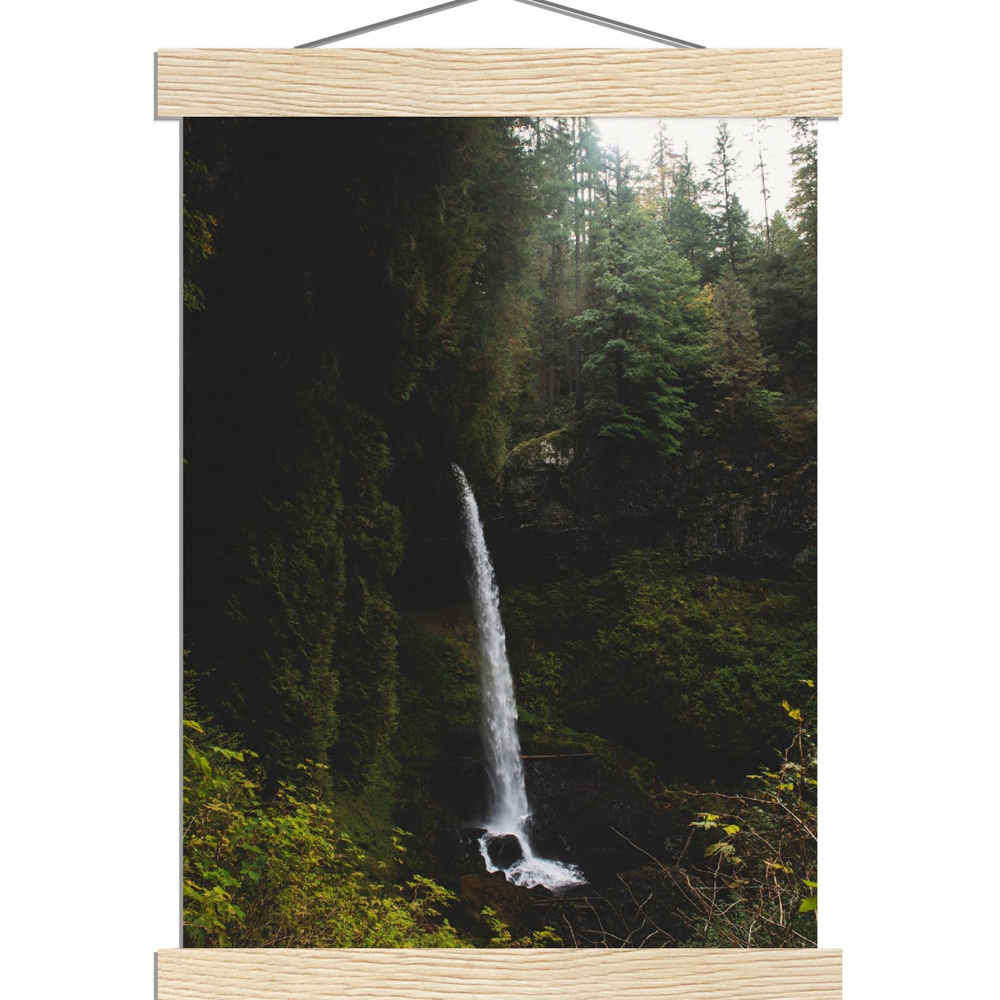 Moody Waterfall Museum-Quality Matte Art Print with Hanger