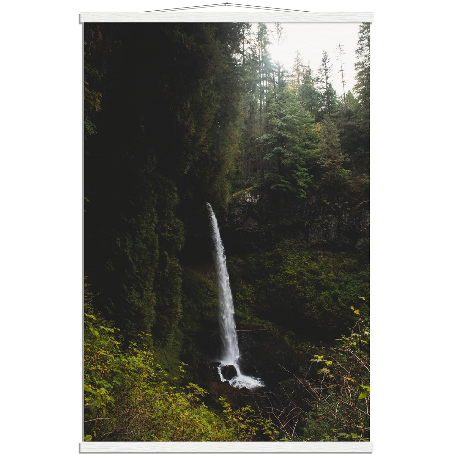 Moody Waterfall Museum-Quality Matte Art Print with Hanger