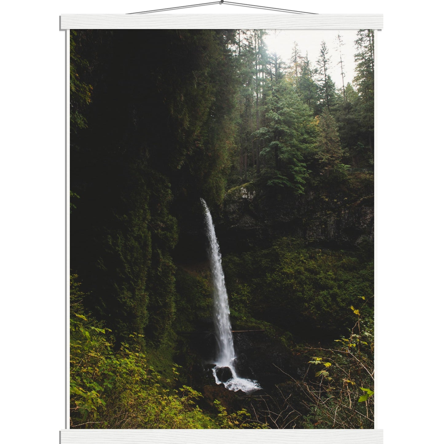 Moody Waterfall Museum-Quality Matte Art Print with Hanger