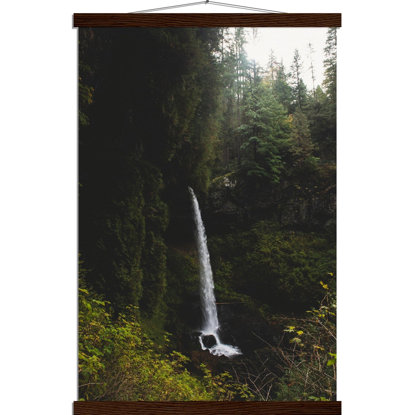 Moody Waterfall Museum-Quality Matte Art Print with Hanger