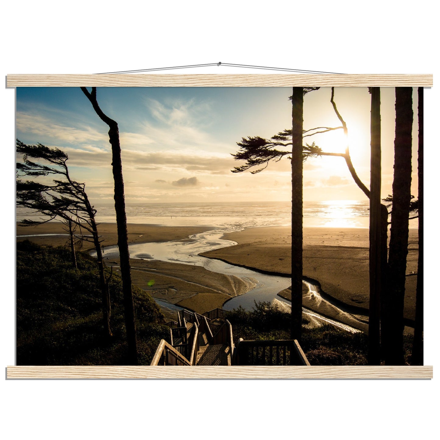 Coastal Sunset Art Print on Premium Semi-Glossy Paper Poster with Hanger