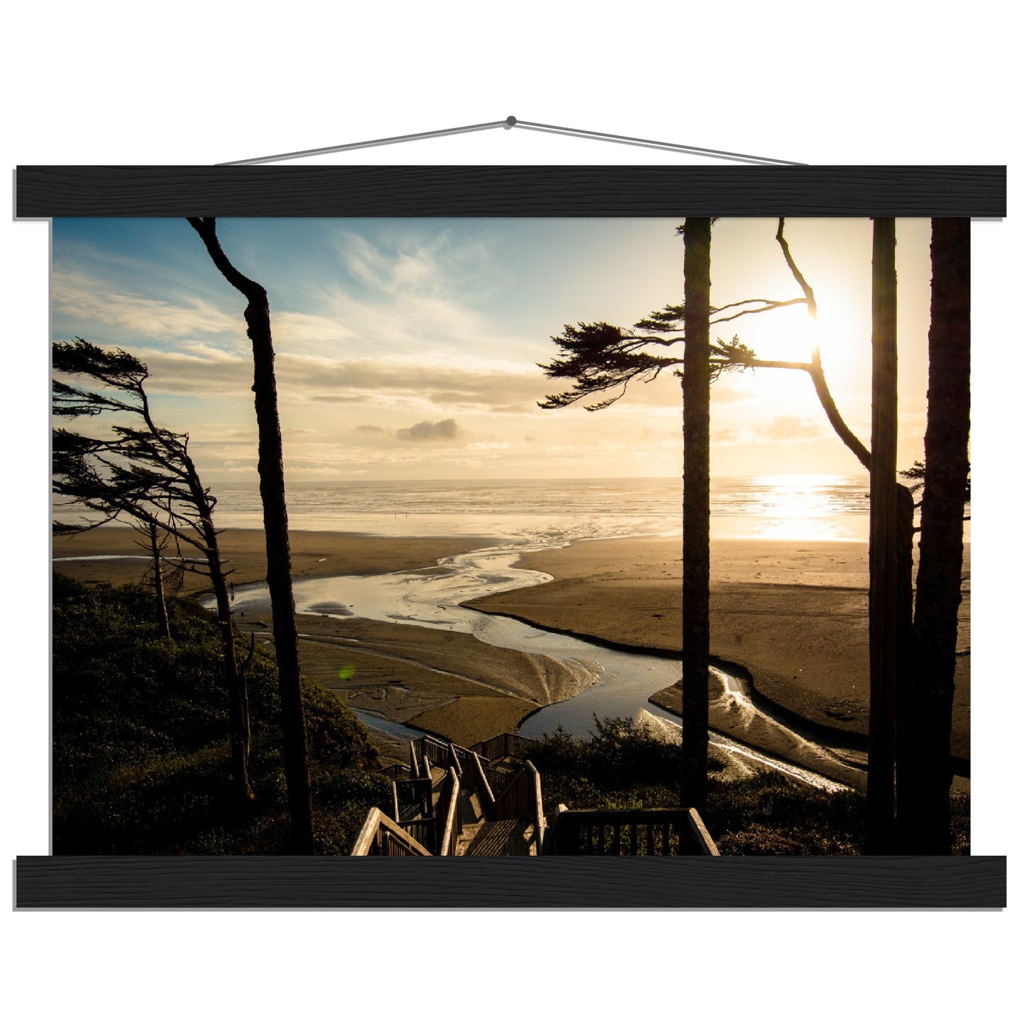 Coastal Sunset Art Print on Premium Semi-Glossy Paper Poster with Hanger