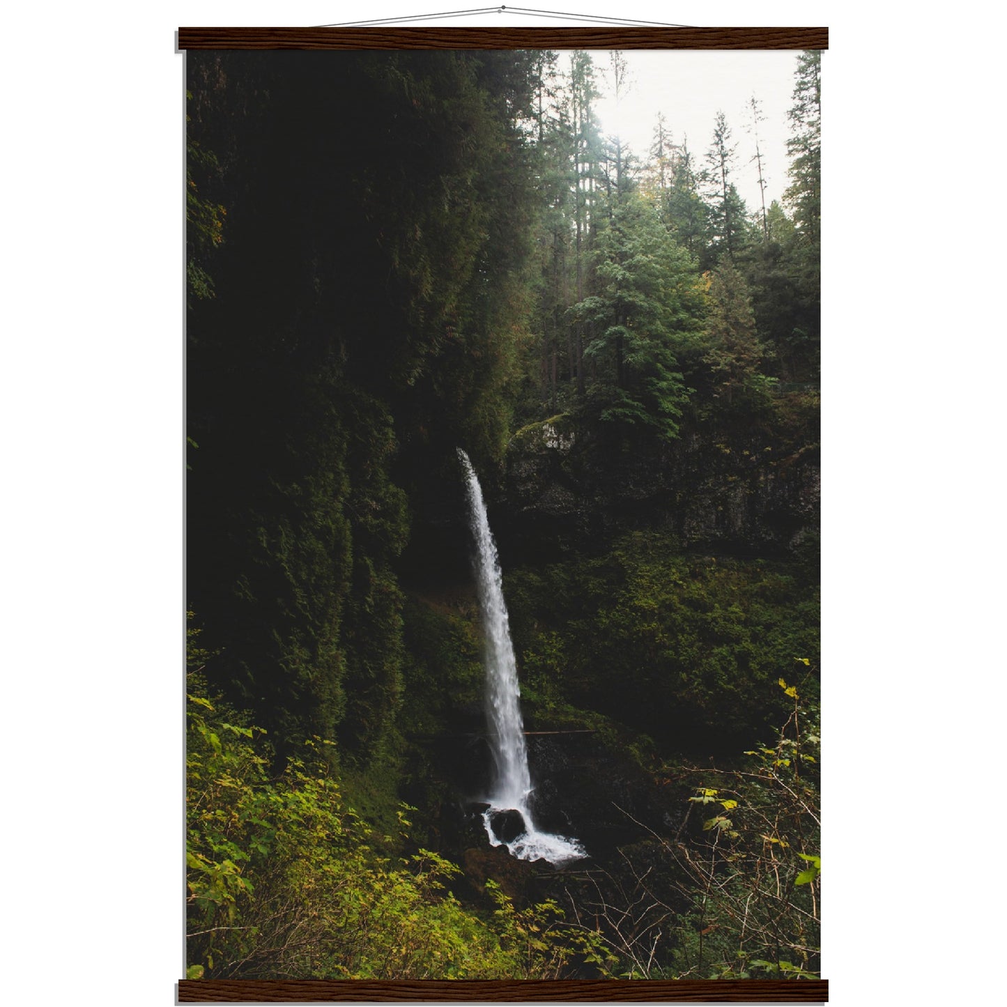 Moody Waterfall Museum-Quality Matte Art Print with Hanger