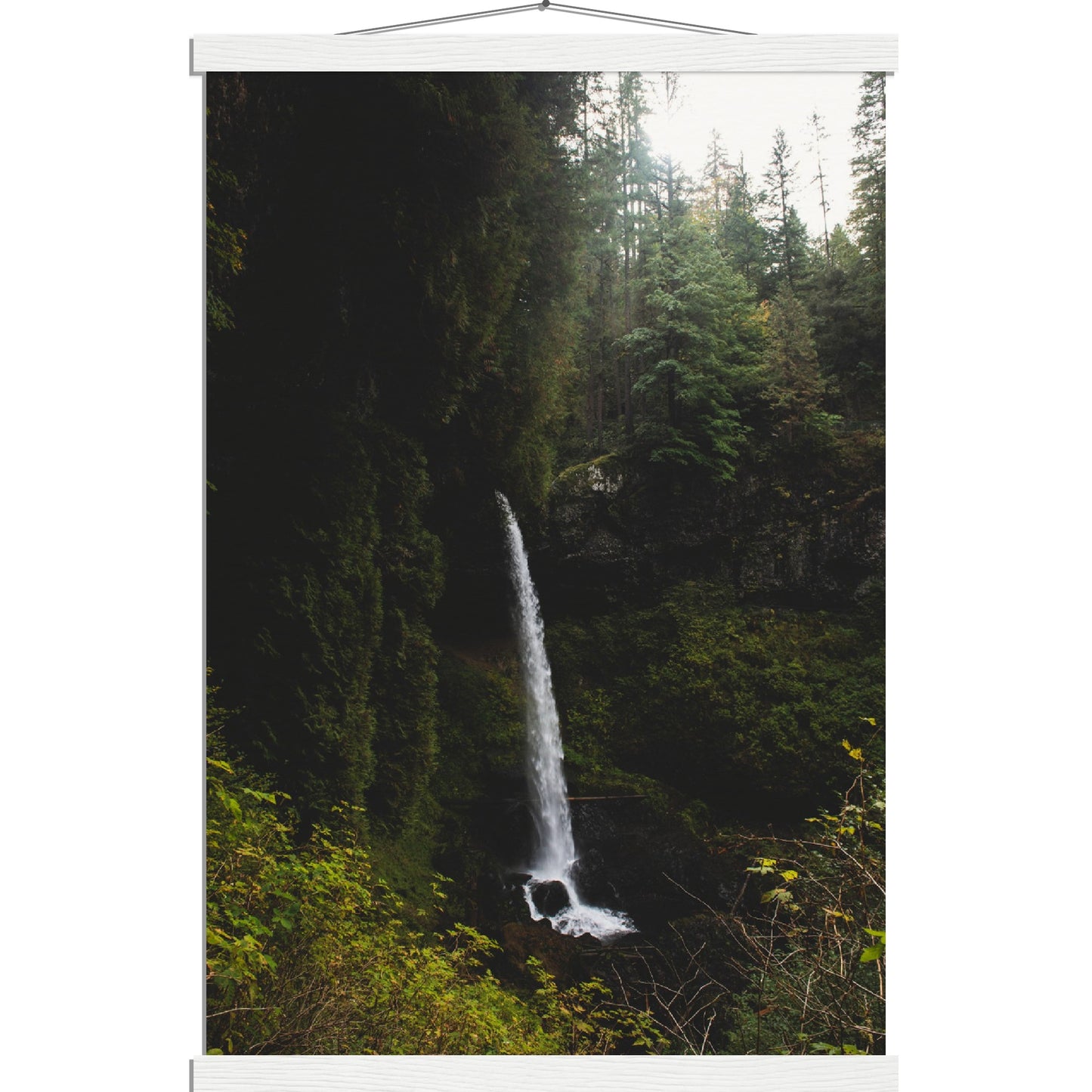 Moody Waterfall Museum-Quality Matte Art Print with Hanger