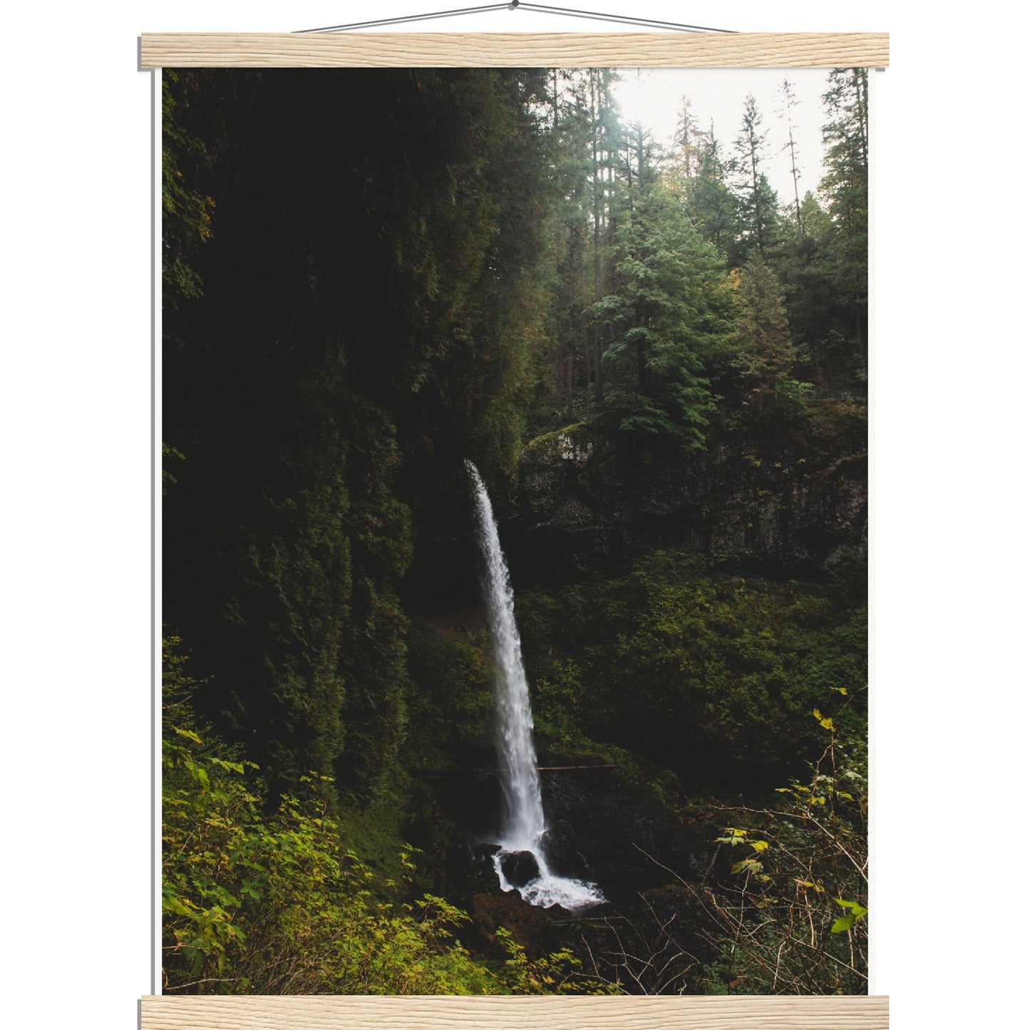 Moody Waterfall Museum-Quality Matte Art Print with Hanger