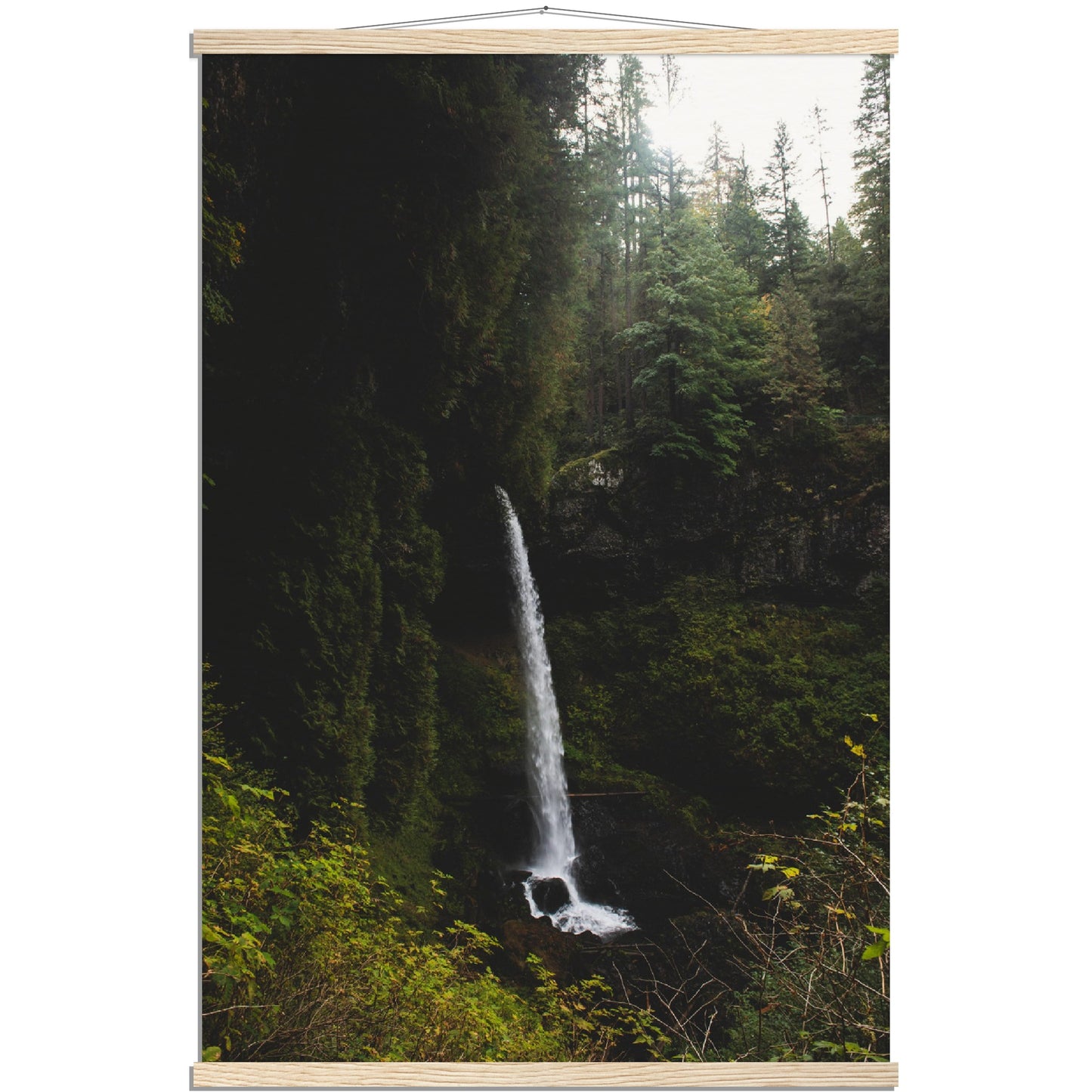 Moody Waterfall Museum-Quality Matte Art Print with Hanger