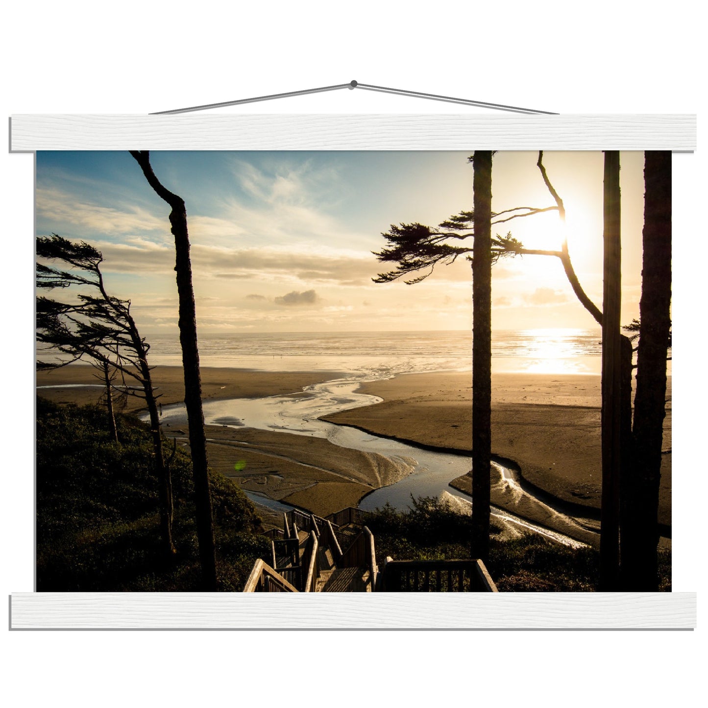 Coastal Sunset Art Print on Premium Semi-Glossy Paper Poster with Hanger