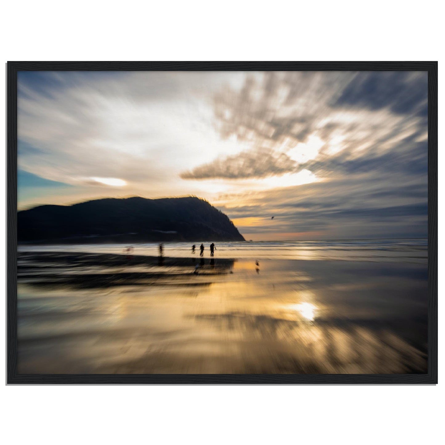 Sunset Movement at Seaside Museum-Quality Matte Paper Wooden Framed Art Print