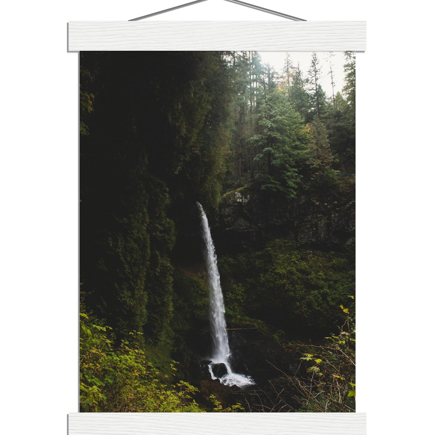 Moody Waterfall Museum-Quality Matte Art Print with Hanger