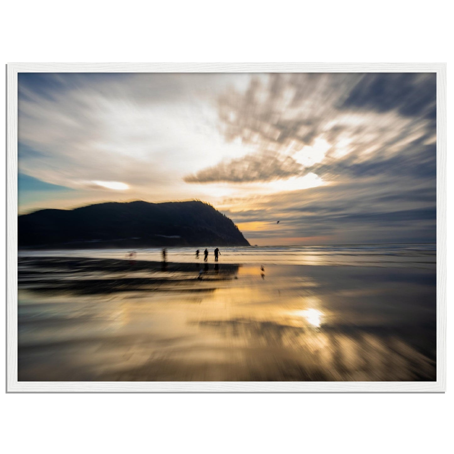 Sunset Movement at Seaside Museum-Quality Matte Paper Wooden Framed Art Print