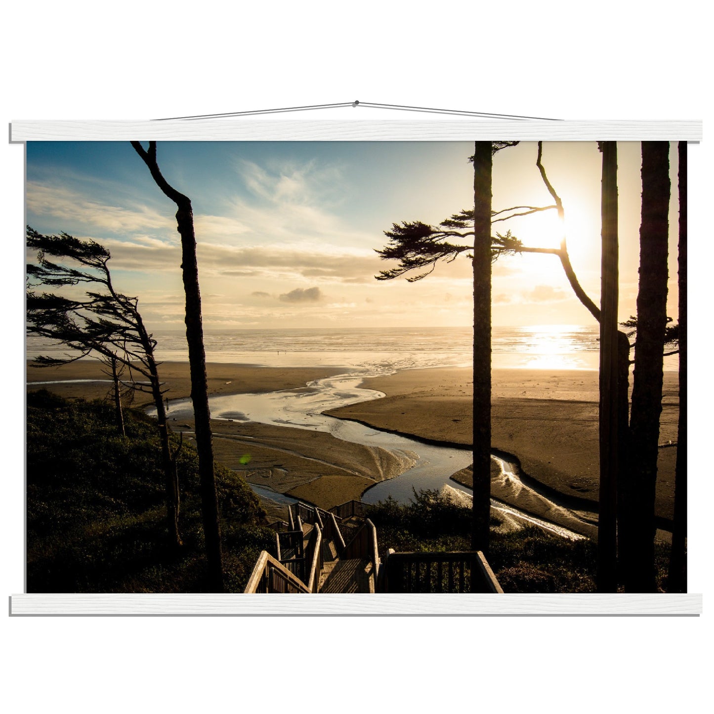 Coastal Sunset Art Print on Premium Semi-Glossy Paper Poster with Hanger