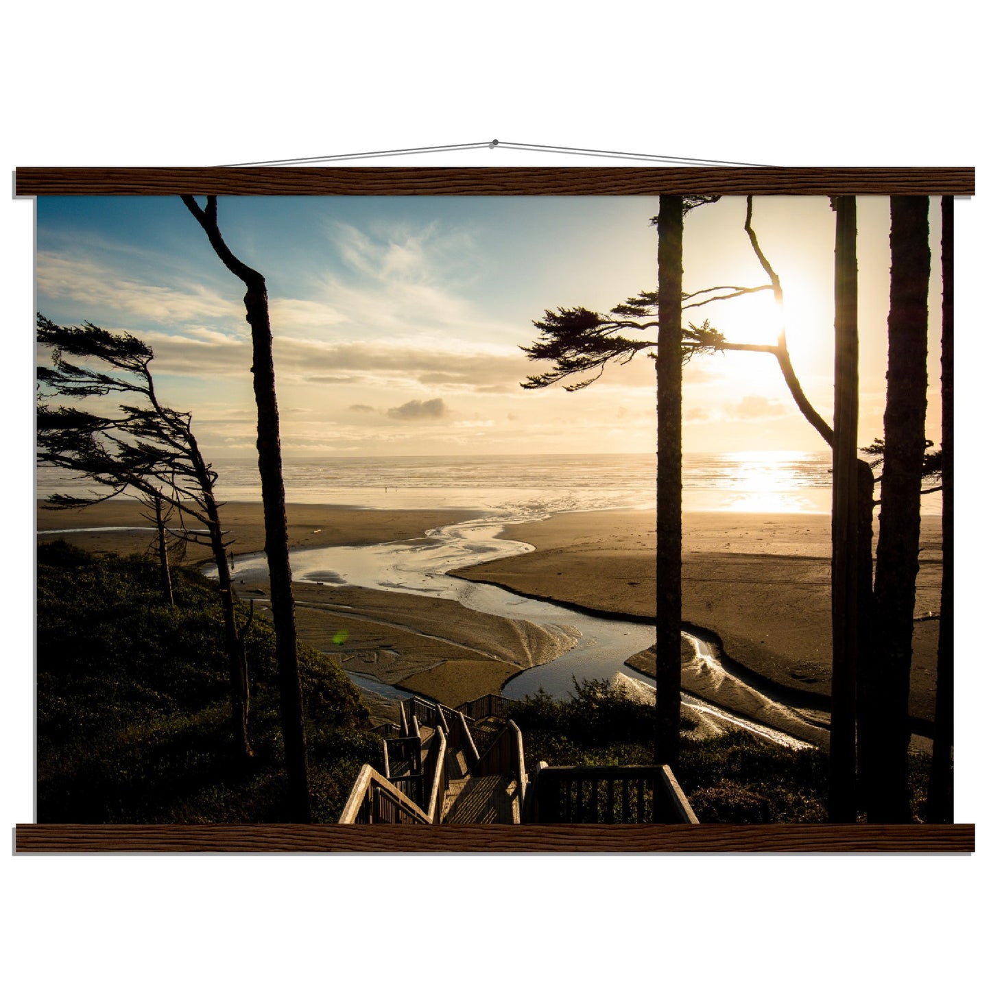 Coastal Sunset Art Print on Premium Semi-Glossy Paper Poster with Hanger