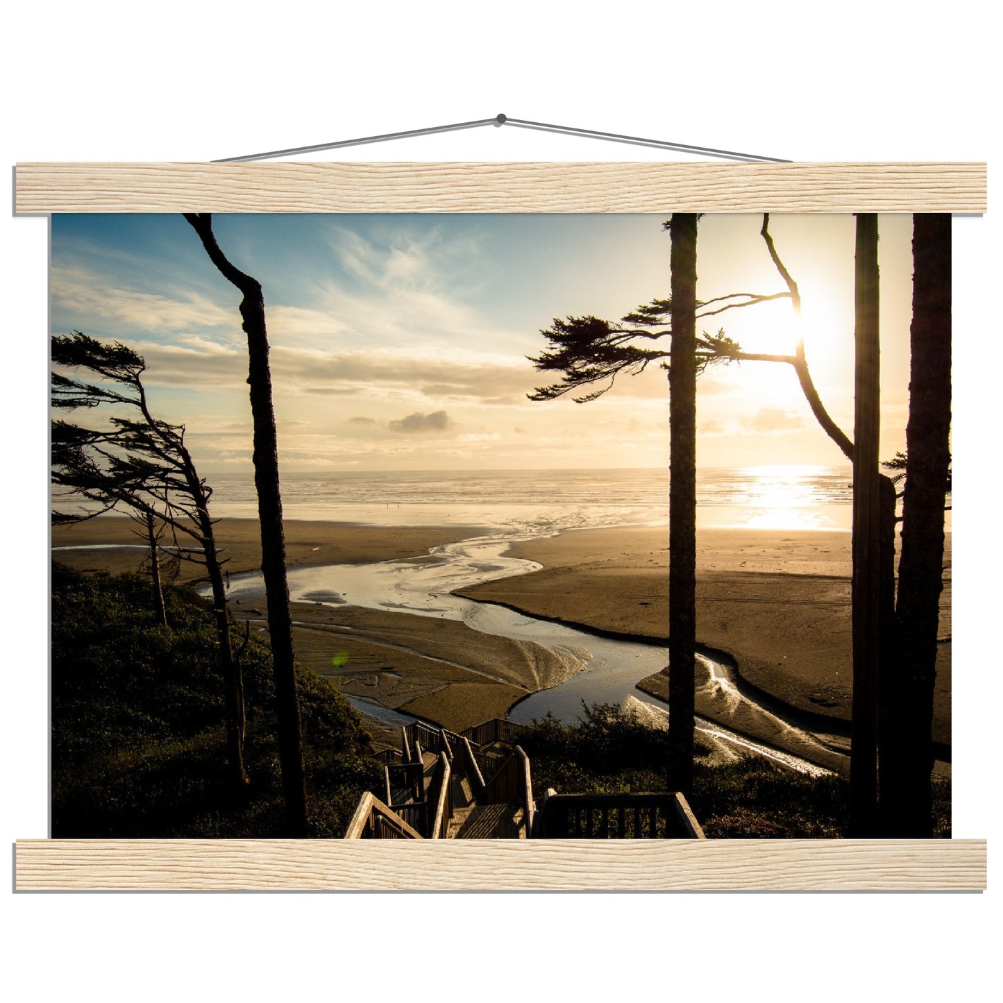 Coastal Sunset Art Print on Premium Semi-Glossy Paper Poster with Hanger