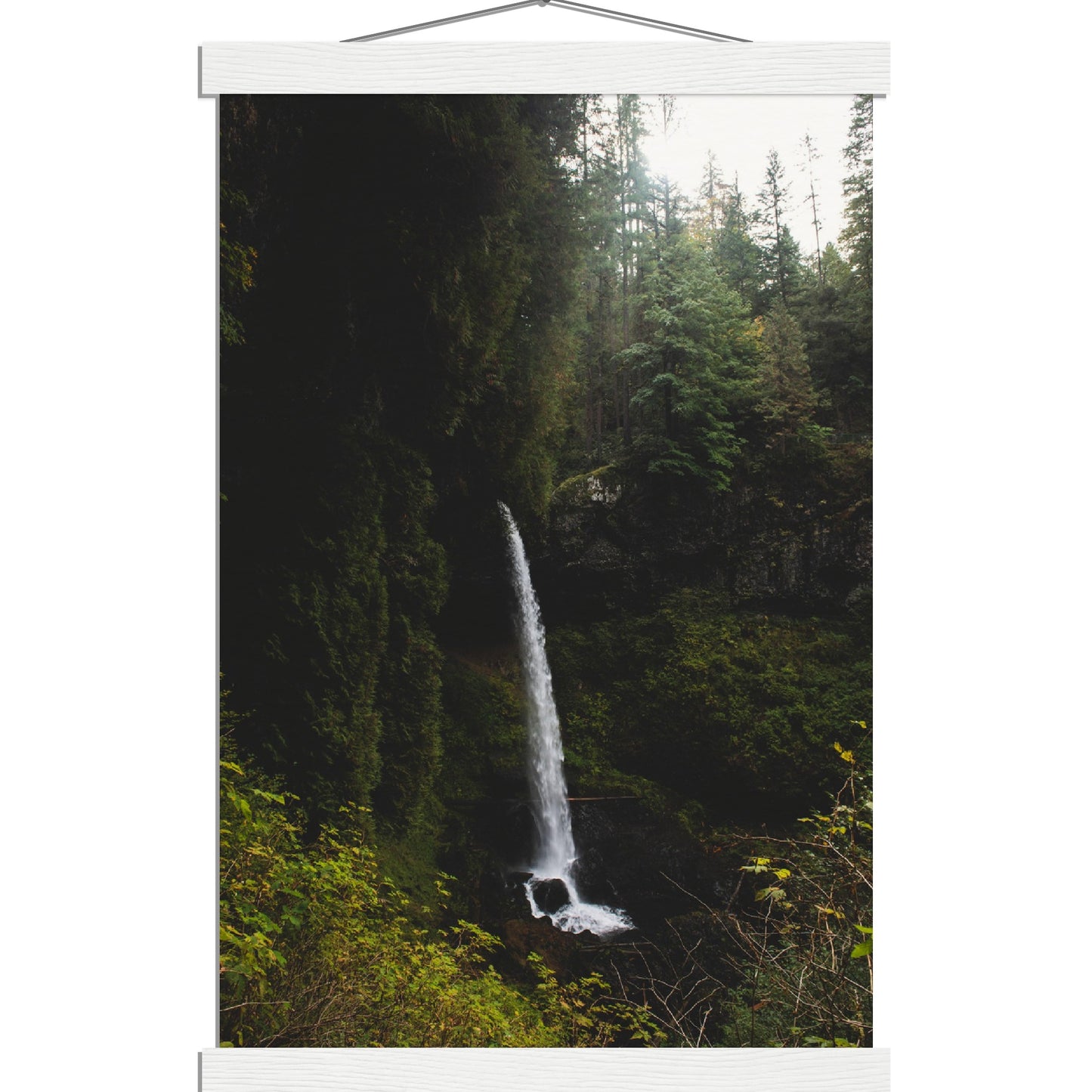 Moody Waterfall Museum-Quality Matte Art Print with Hanger