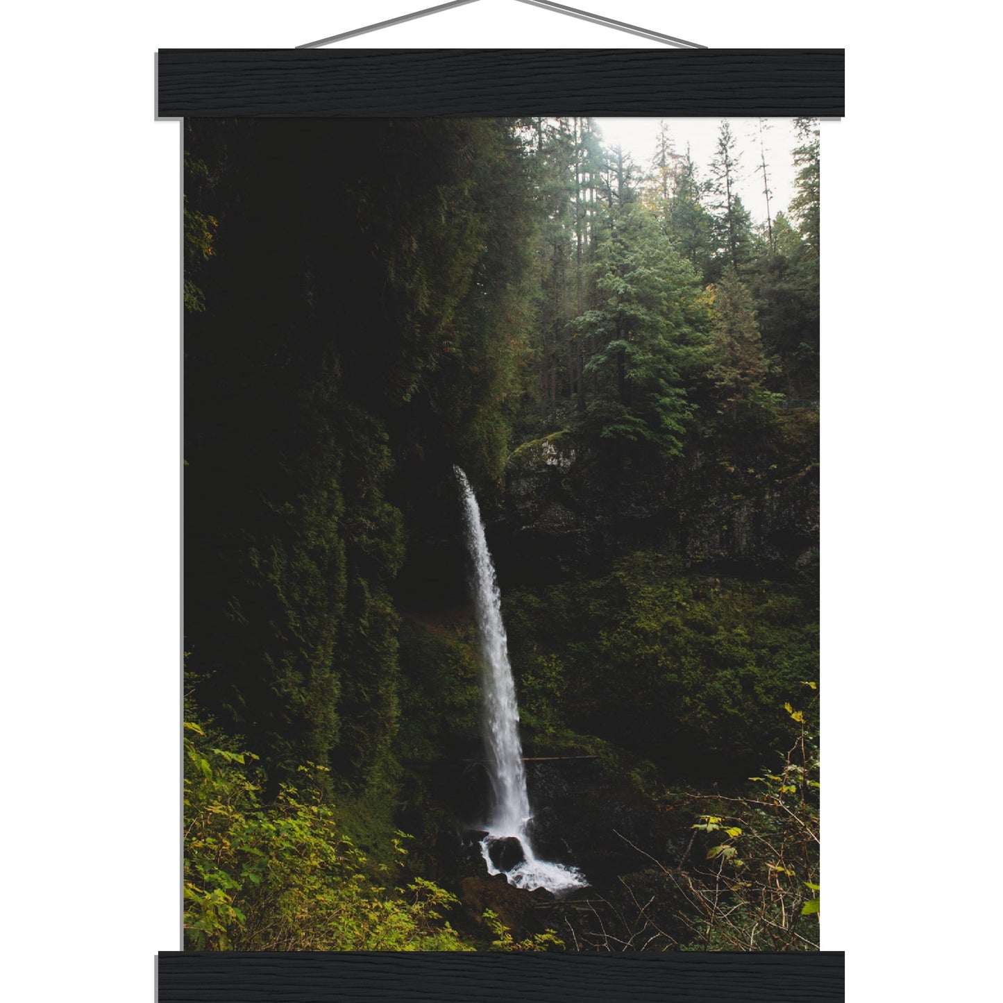 Moody Waterfall Museum-Quality Matte Art Print with Hanger