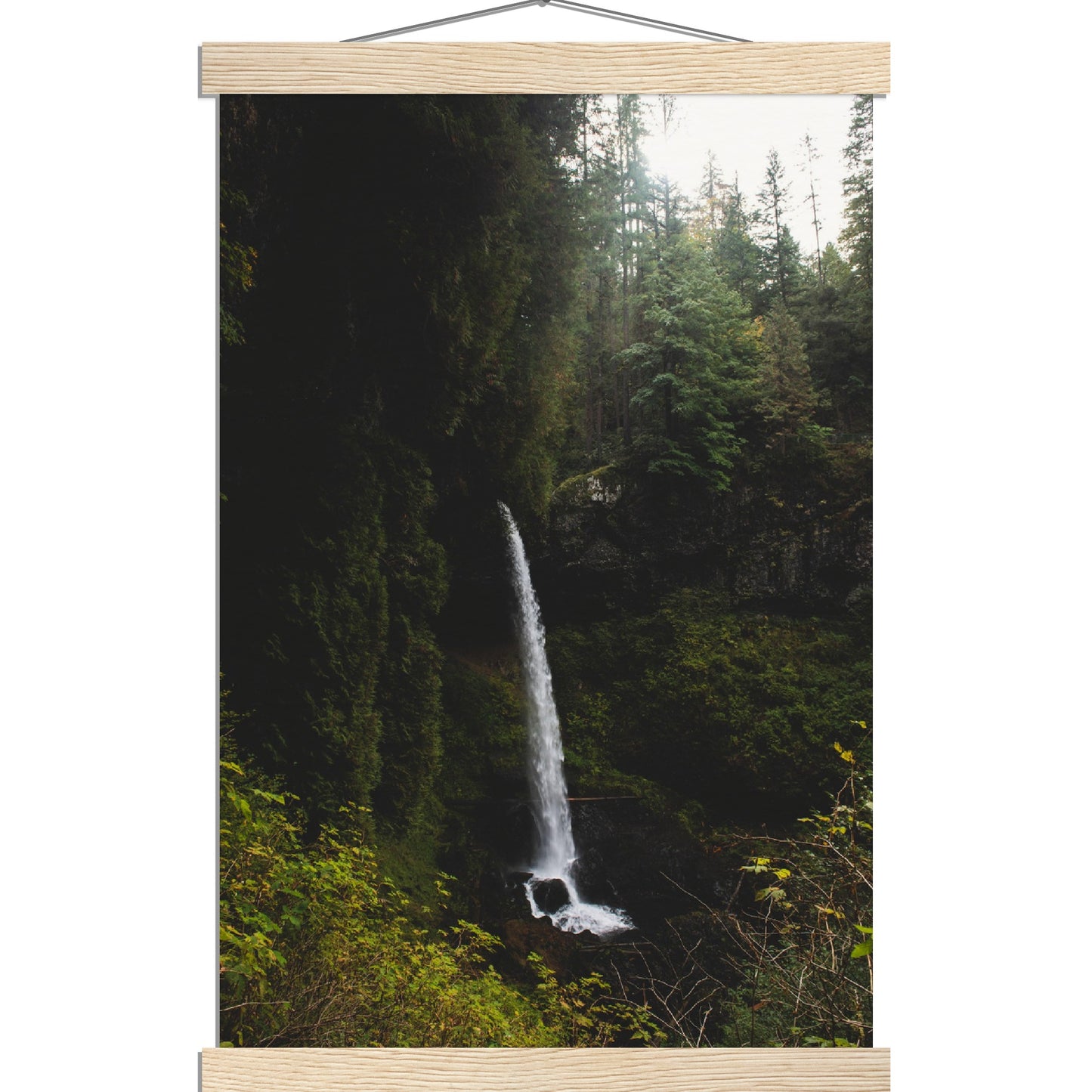 Moody Waterfall Museum-Quality Matte Art Print with Hanger